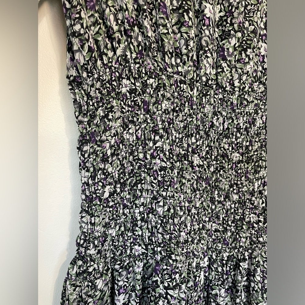 ASTR The Label Long Sleeve Asymmetrical Tiered Ruffle Floral Midi Dress, MEDIUM - Picture 11 of 13